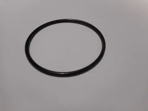 Schwarzer O-Ring auf einem weißen Untergrund, zur Verwendung in technischen Anwendungen, unter anderem von Remeha zur Dichtungstechnik.